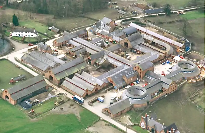 Leighton Home Farm from the air.