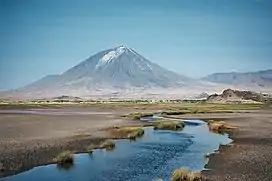 Ol Doinyo Lengai seen from Lake Natron