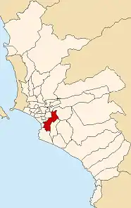 Location of Santiago de Surco in Lima