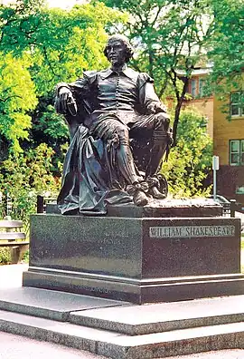 Statue of William Shakespeare in the Lincoln Park Conservatory's Grandmother's Garden