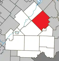 Location within Le Haut-Saint-François RCM