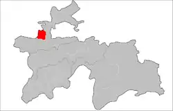 Location of Shahriston District in Tajikistan