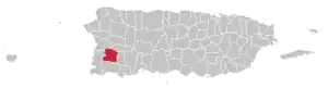 Map of Puerto Rico highlighting San Germán Municipality