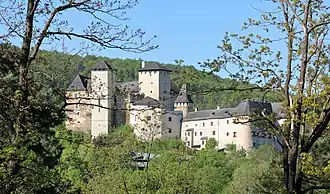 Ruins of a fortress with a small tower