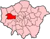 Location of the London Borough of Ealing in Greater London