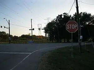 Power lines pass over the intersection of FMs 1994 and 361.