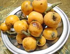 Loquat on plate