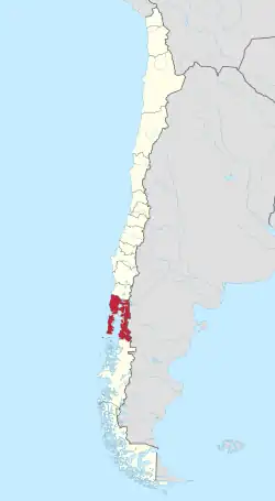 Map of Los Lagos Region