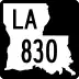 Louisiana Highway 830 marker