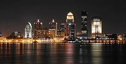 Louisville, Kentucky. The deepest point of the Ohio River is a scour hole just below Cannelton locks and dam (river mile 720.7).