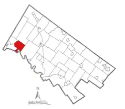 Location of Lower Pottsgrove Township in Montgomery County