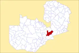 District location in Zambia