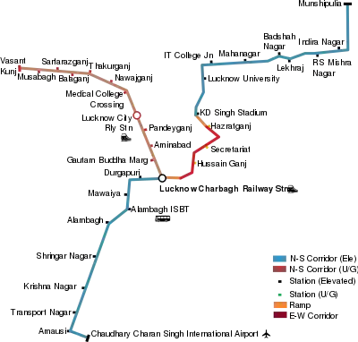 Lucknow Metro Route Map