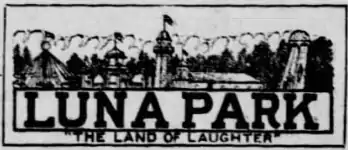 Scranton Luna Park Company advertising masthead