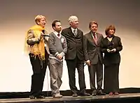 Martine Thérouanne (far left), Jean-Marc Thérouanne (center) and Jocelyne Saab (far right) awarded the Great Medal of Francophonie in 2009