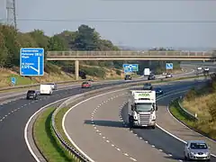 Junction 3 (eastbound exit) near Bickerstaffe.