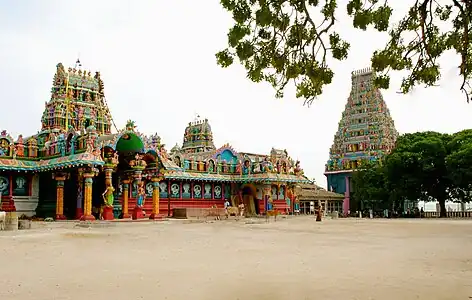 Front entrance of Nainativu Nagapooshani Amman temple.