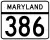 Maryland Route 386 marker