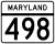 Maryland Route 498 marker