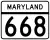 Maryland Route 668 marker