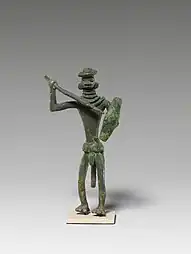 Standing warrior (spearman) bronze figure, Java, circa 500 BC–300 AD