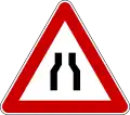 Road narrows