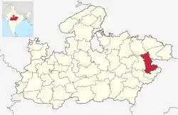 Location of Shahdol district in Madhya Pradesh