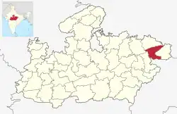 Location of Sidhi district in Madhya Pradesh