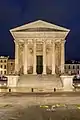 Ancient Roman portico of the Maison Carrée (Nîmes, France)