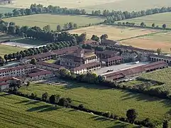 An aerial view of the castle