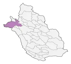 Location of Mamasani County in Fars province