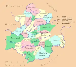 Image 9Map of the ancient parish of Manchester (from History of Manchester)