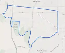 Map of the Baldwin Hills/Crenshaw neighborhood of Los Angeles,as delineated by the Los Angeles Times