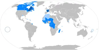 world map of French speaking countries