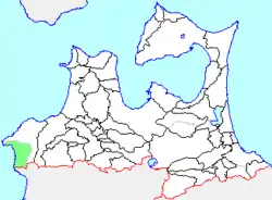 Location of Iwasaki in Aomori Prefecture