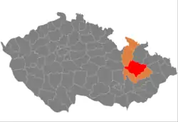 Location in the Olomouc Region within the Czech Republic