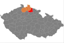 Location in the Liberec Region within the Czech Republic