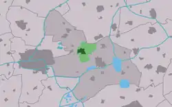 Location of the village in Tytsjerksteradiel