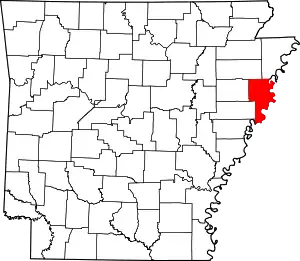 State map highlighting Crittenden County