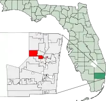 Location of Tamarac, Broward County, Florida