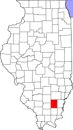 Hamilton County's location in Illinois