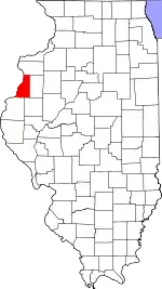 Henderson County's location in Illinois