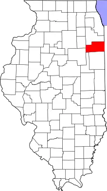 Kankakee County's location in Illinois