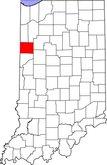 Map of Indiana highlighting Benton County