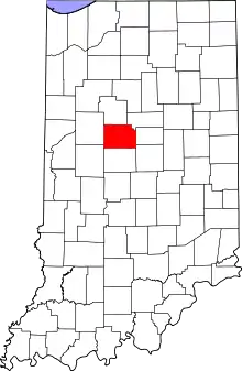 Map of Indiana highlighting Clinton County