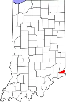 State map highlighting Ohio County