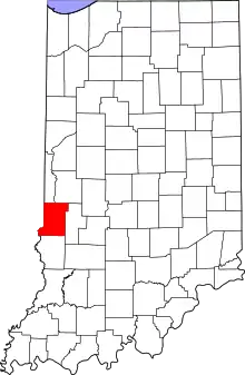 Location of Vigo County in Indiana