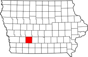 Map of Iowa highlighting Adair County