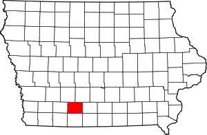 Map of Iowa highlighting Union County