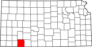 Map of Kansas highlighting Meade County